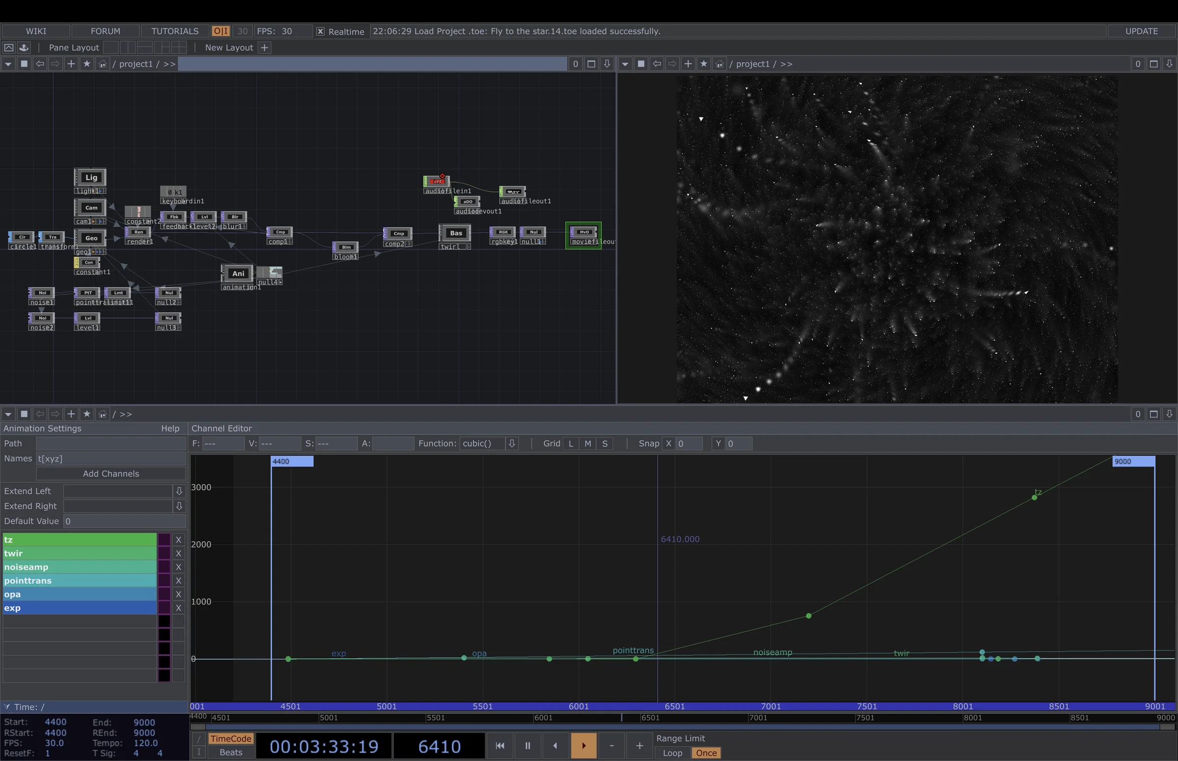 TouchDesigner — 星塵放射